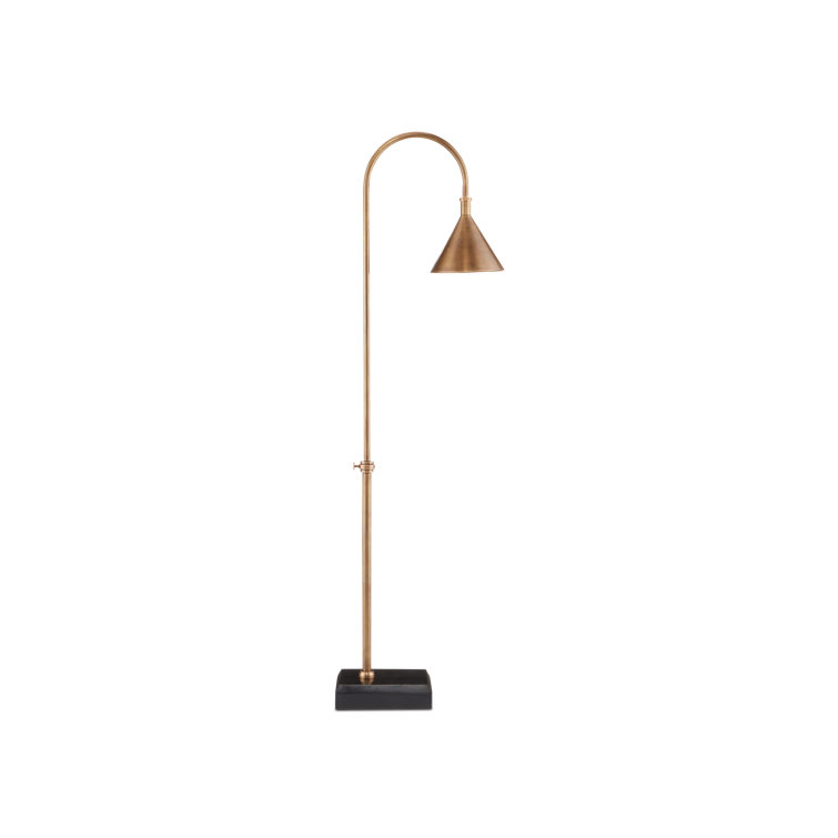 Vision Arched Cordless Floor Lamp in Vintage Brass and Black