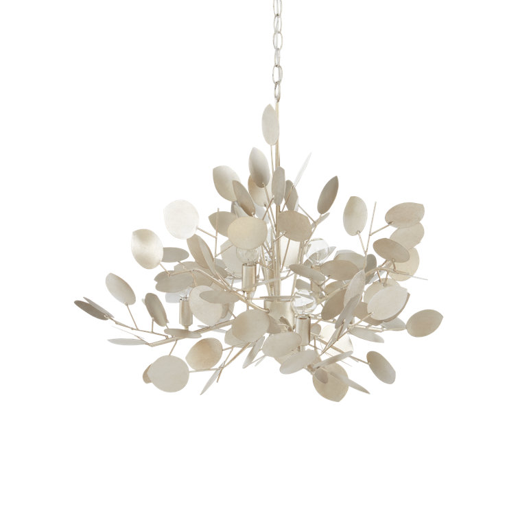Lunaria Contemporary Silver Leaf 6-Light Chandelier