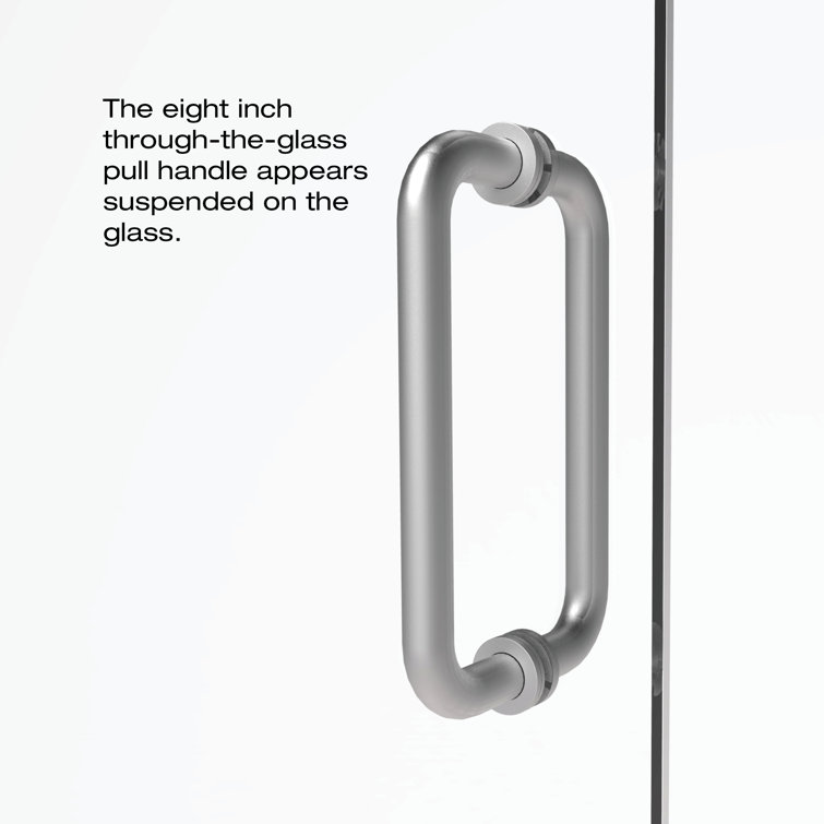 Coppia 34.56" Brushed Nickel Semi-Frameless Pivot Shower Door
