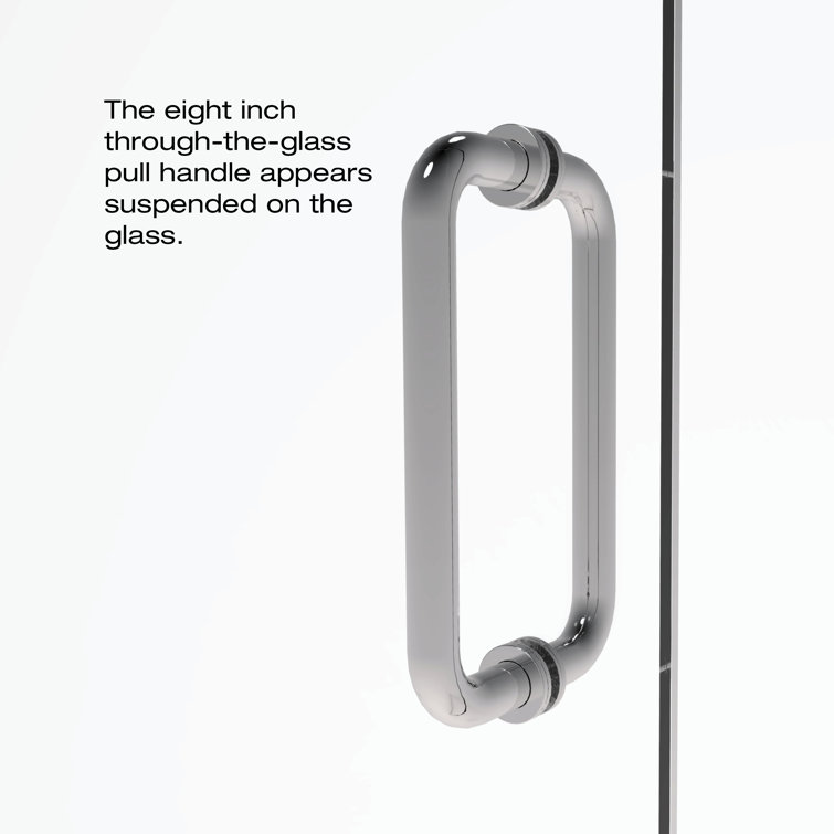 Celesta 46" Wide Chrome Frameless Shower Door with Clear Glass