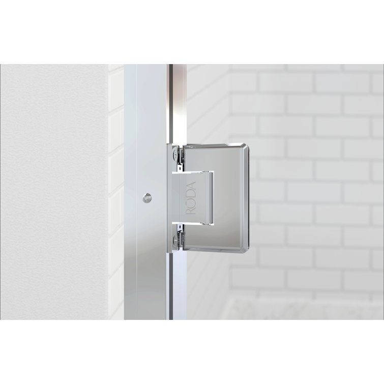 Coppia 72" High Clear Glass Hinged Shower Door with Brushed Nickel Frame