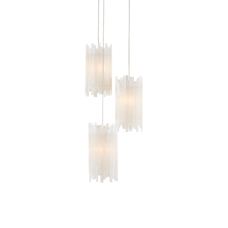 Escenia Clear Silver Crystal 3-Light Pendant