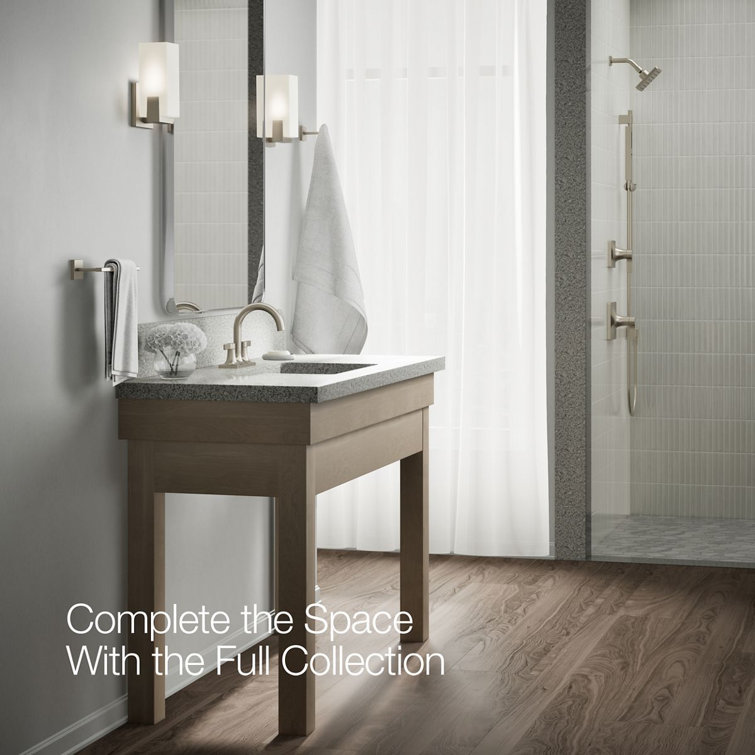 Vibrant Brushed Nickel Centerset Bathroom Faucet with Lever Handles