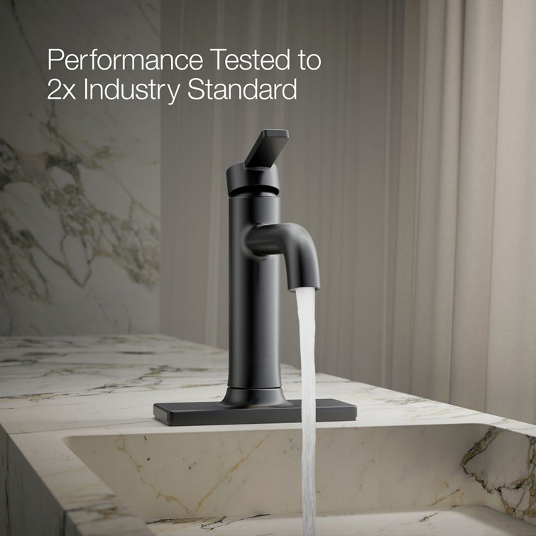 Matte Black Brass Single-Handle Bathroom Sink Faucet