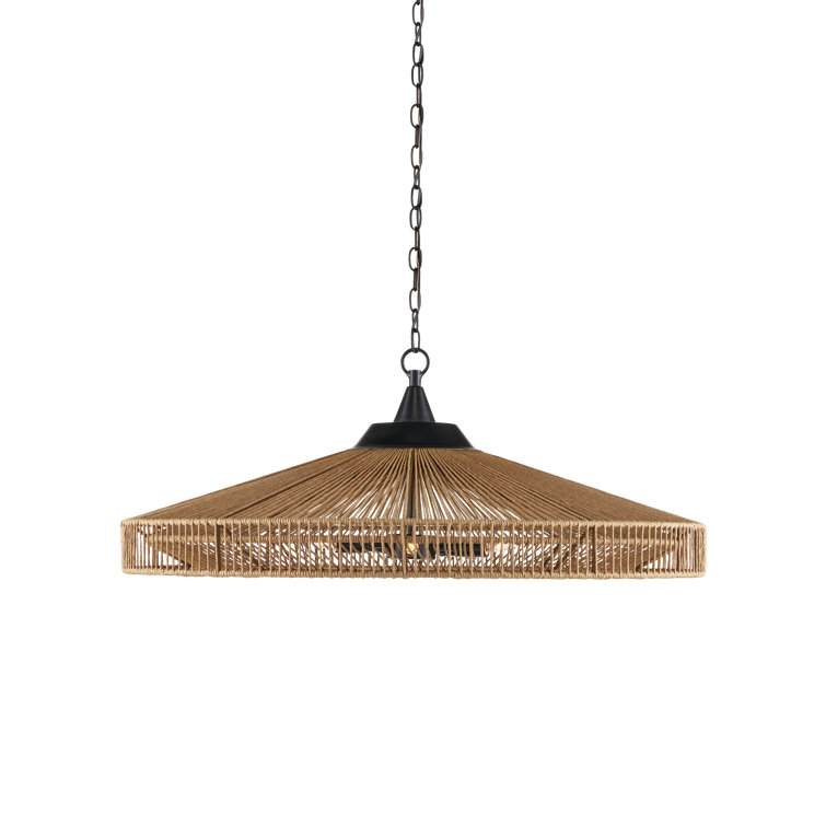 Satin Black Cage Chandelier with Artisanal Woven Frame - 5 Lights