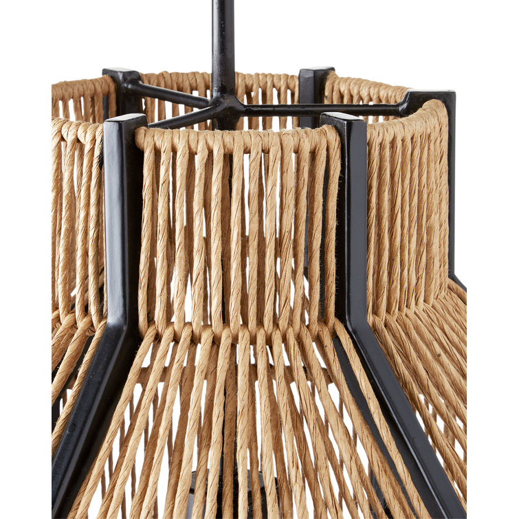 Mali Black and Natural Woven Rope Pendant Light