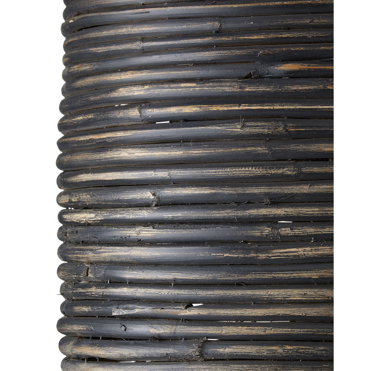 Nagano Black Rattan 1-Light Pendant with Graywash Finish