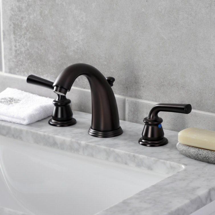 Elegant Traditional Oil Rubbed Bronze Widespread Bathroom Faucet with Lever Handles