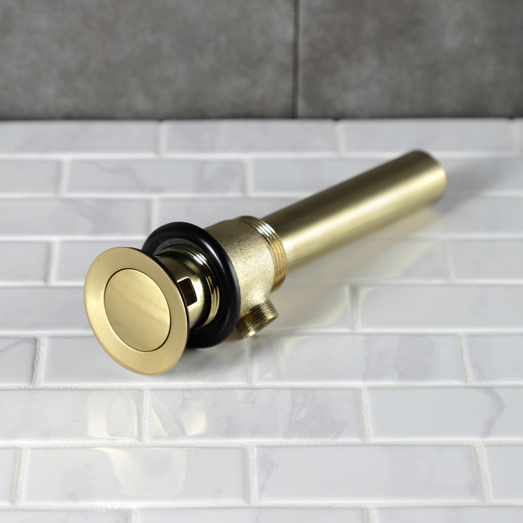 Brushed Brass 16.25" Pop-Up Bathroom Sink Drain with Overflow
