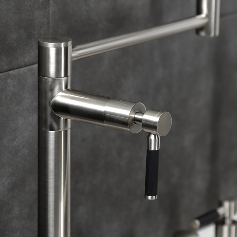 Brushed Nickel Dual Handle Deck Mount Pot Filler Faucet