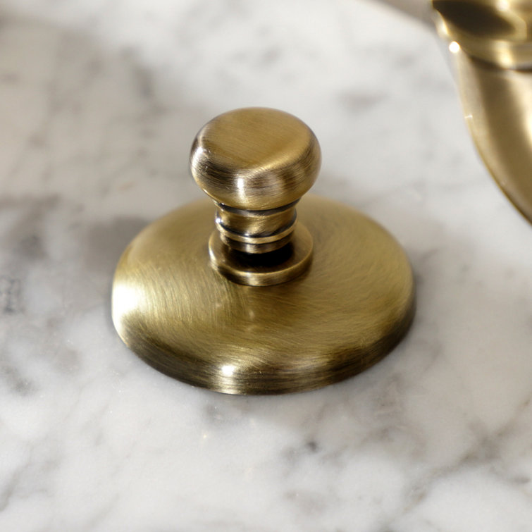 Elegant Antique Brass 8" Widespread Bathroom Faucet with Drain