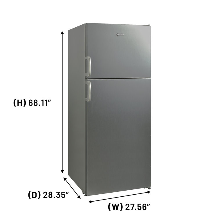 Equator Stainless Steel Energy Star Refrigerator-Freezer with Adjustable Shelves