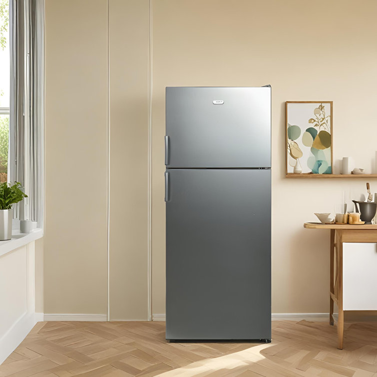 Equator Stainless Steel Energy Star Refrigerator-Freezer with Adjustable Shelves