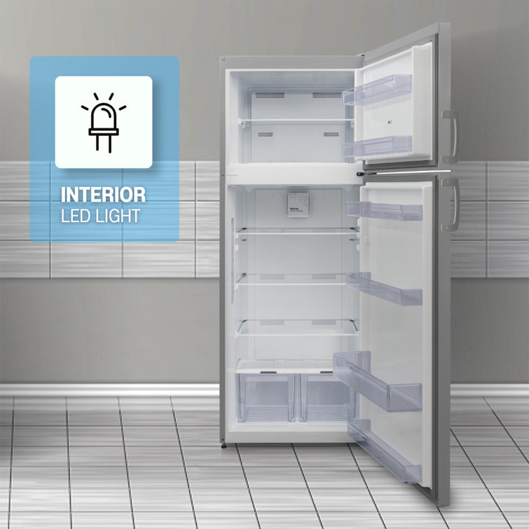 Equator Stainless Steel Energy Star Refrigerator-Freezer with Adjustable Shelves