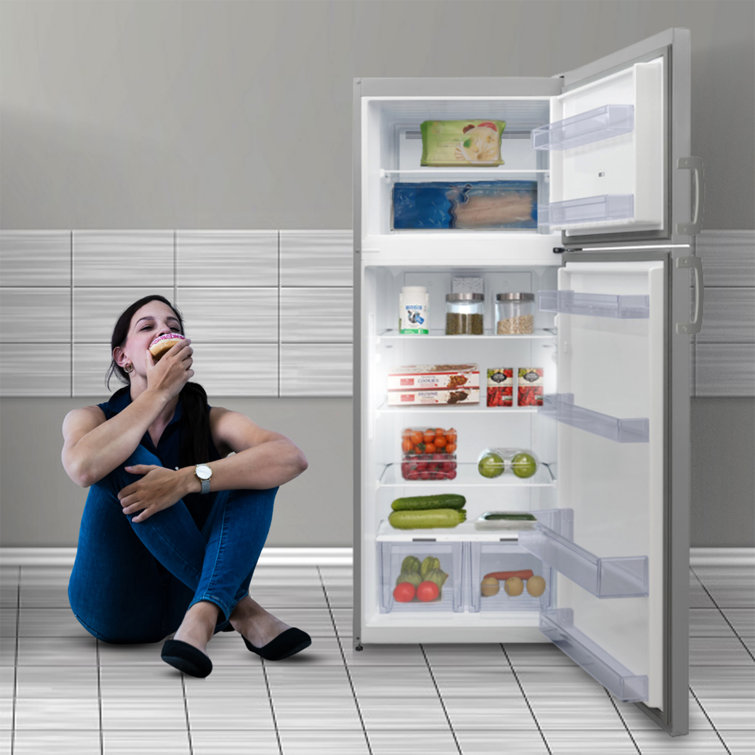 Equator Stainless Steel Energy Star Refrigerator-Freezer with Adjustable Shelves