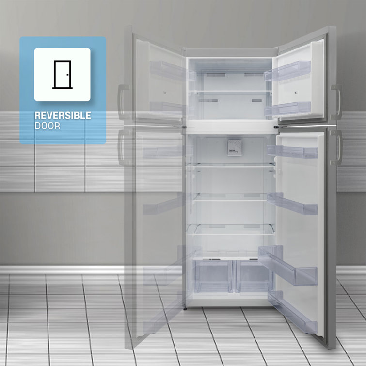 Equator Stainless Steel Energy Star Refrigerator-Freezer with Adjustable Shelves