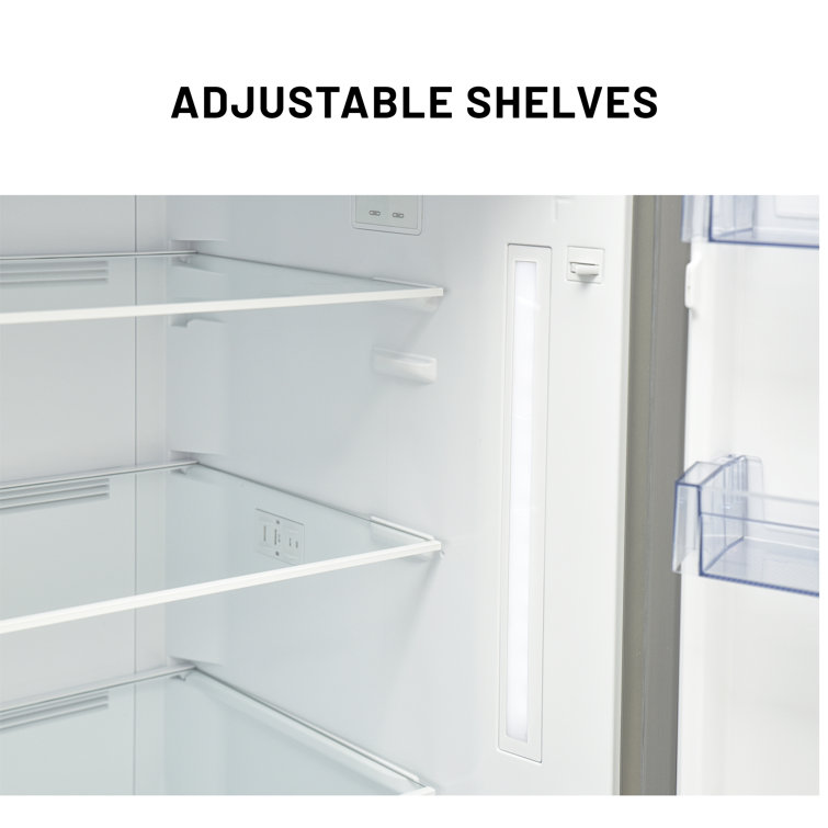 Equator Stainless Steel Energy Star Refrigerator-Freezer with Adjustable Shelves