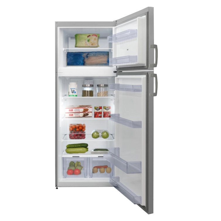 Equator Stainless Steel Energy Star Refrigerator-Freezer with Adjustable Shelves