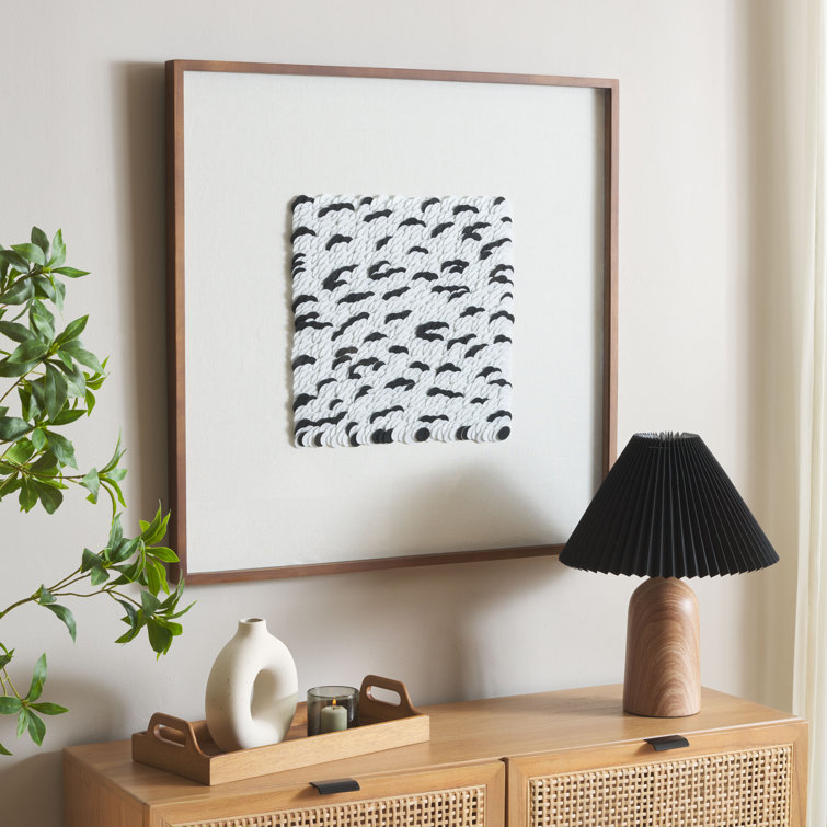 Nova 30" Black and White Print with Light Brown Frame