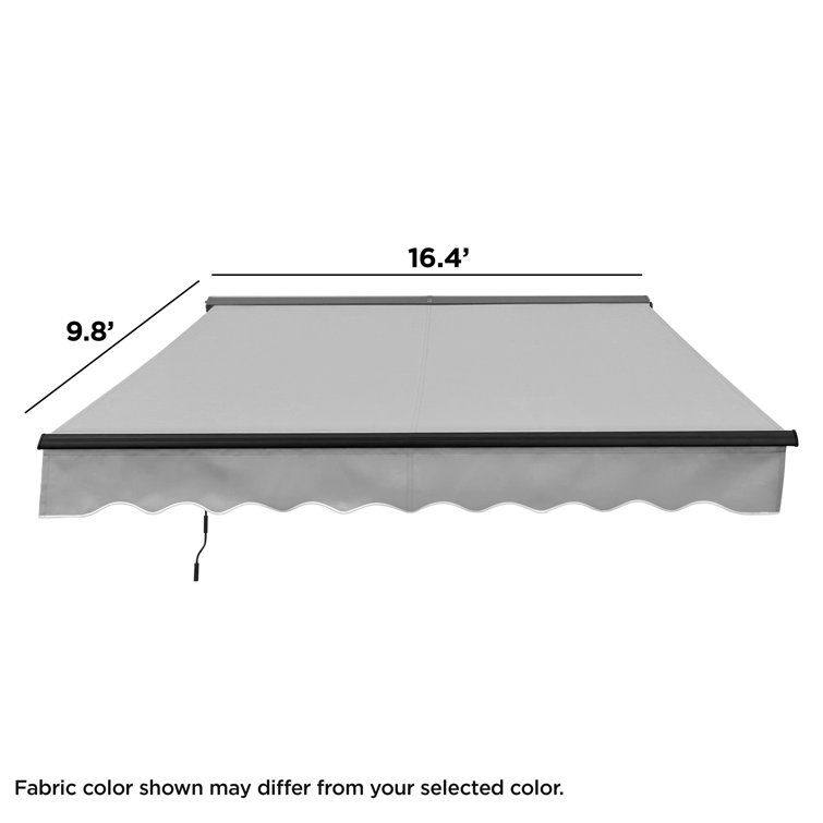 Forest Green Motorized Retractable Patio Awning 16 x 10 Feet