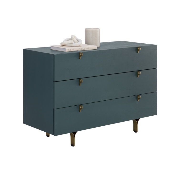 Celine Transitional 3-Drawer White Dresser