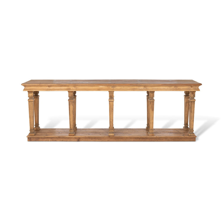 Natural Wood Console Table with Storage