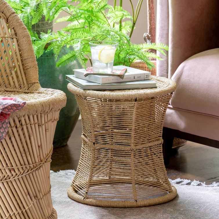 Sanibel Natural Woven Rope Round Side Table