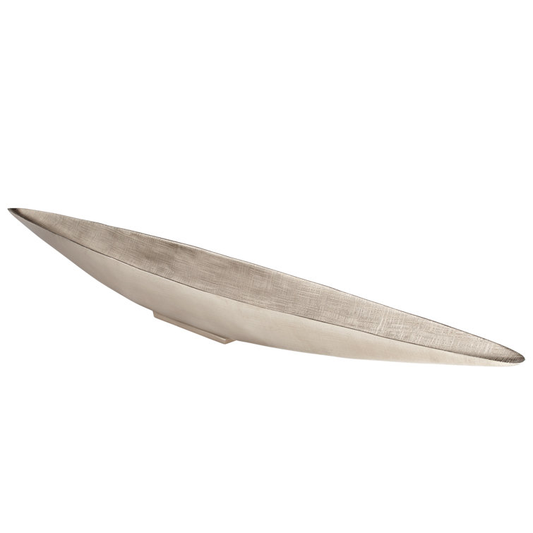 Small Silver Aluminum Gondola Tray with Textured Finish