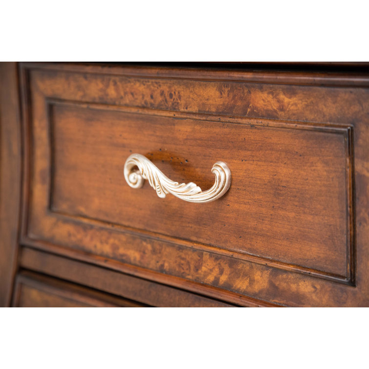 Elegant Transitional 70.5" Light Espresso Dresser with Mirrored Accents