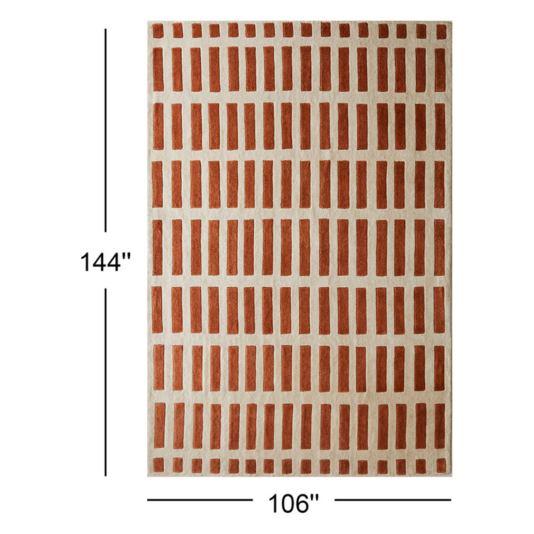 Maize Orange and Ivory Hand-Tufted Wool Rug, 8' x 10'
