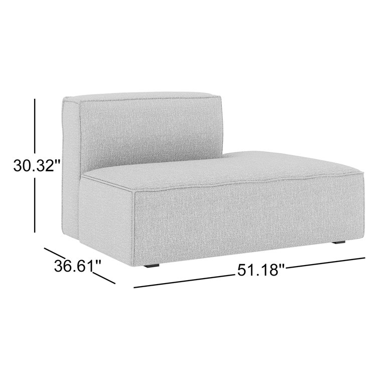 Taupe Performance Boucle Upholstered Modular Chaise Lounge