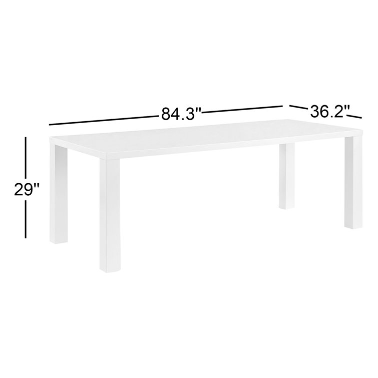 Carson 84" Glossy White Rectangular Dining Table