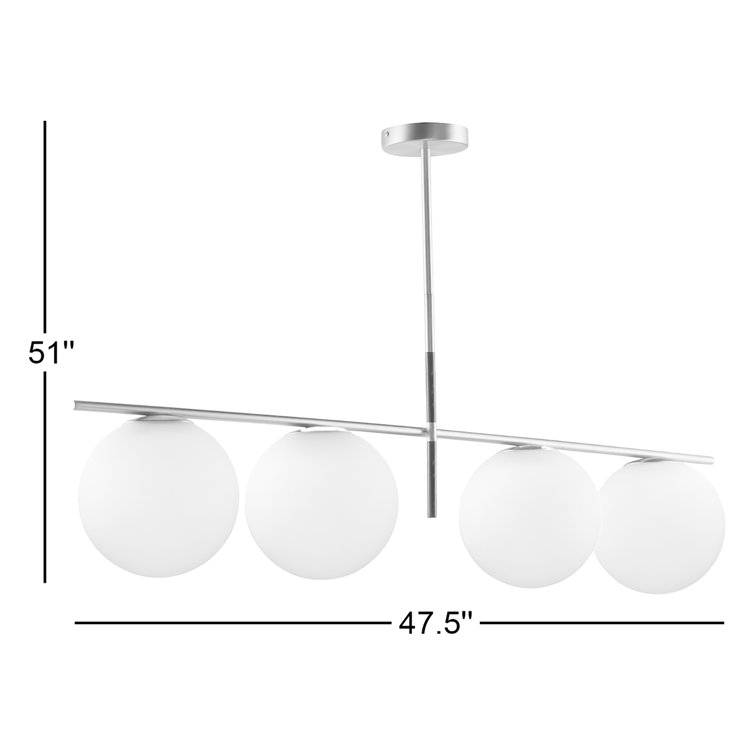 Elegance Defined Satin Brass & Black 4-Light Pendant with Satin White Glass