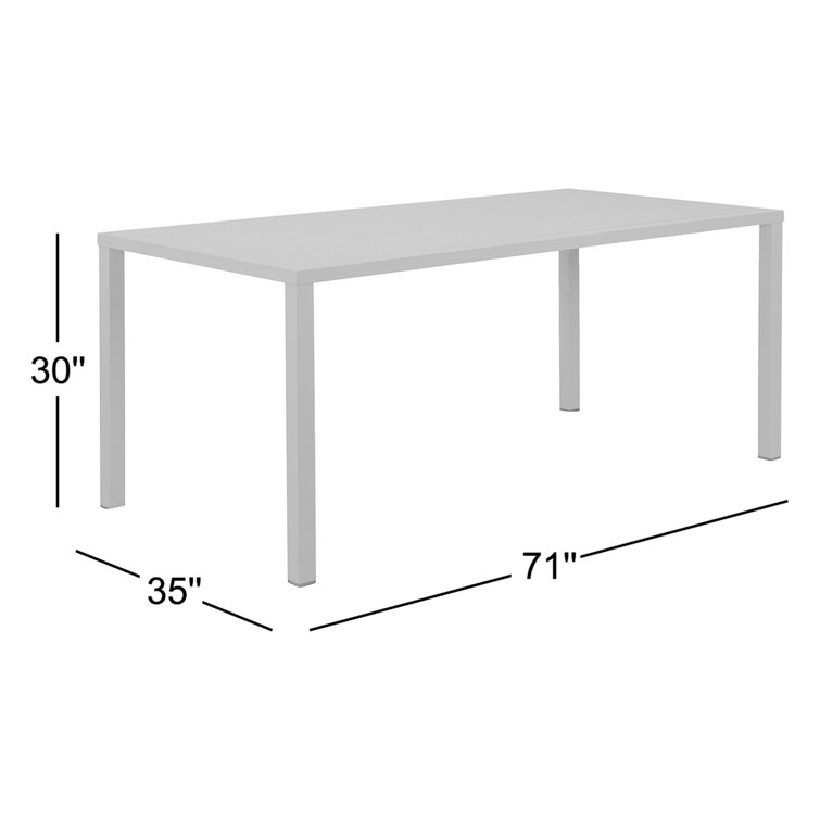 Contemporary Bette Rectangular Metal Dining Table in Light Green