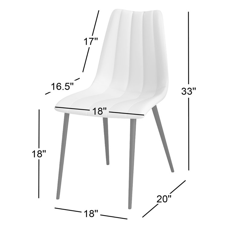 Black Faux Leather Upholstered Metal Side Chair Set