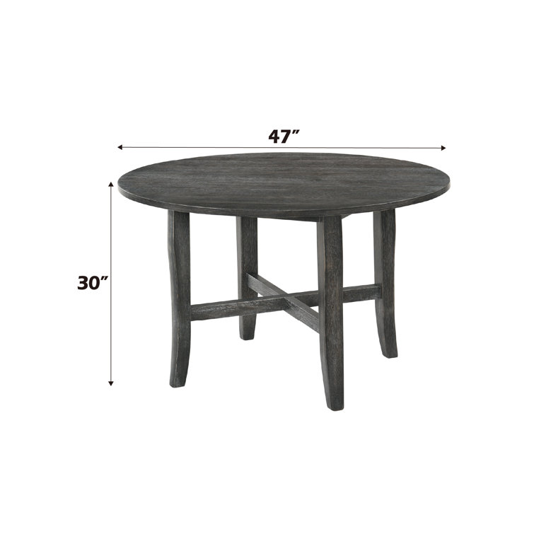 Gray Round Reclaimed Wood Farmhouse Dining Table