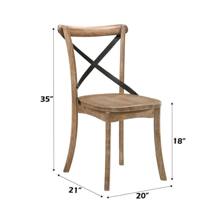 Rustic Oak High Cross Back Side Chair