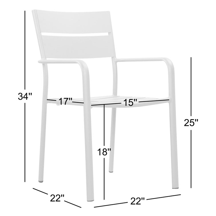 Gray Powder-Coated Aluminum Stacking Dining Chairs, Set of 6