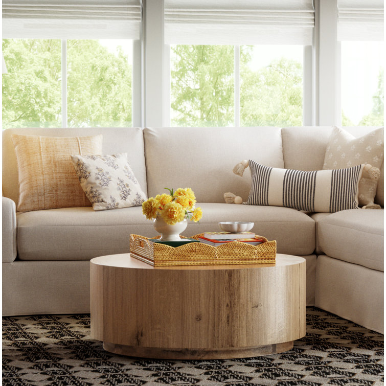 Taryn 42" Light Brown Round Wood Coffee Table