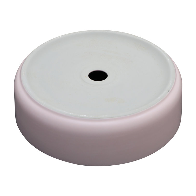 16" Pink Round Ceramic Vessel Bathroom Sink