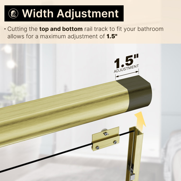 Elegant Brushed Gold Semi-Frameless Sliding Shower Door with Clear Tempered Glass