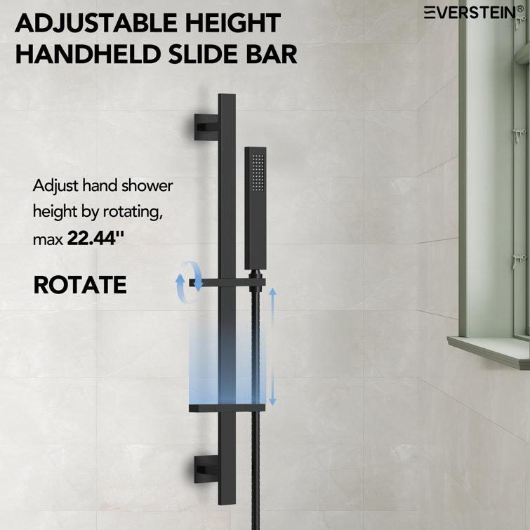 Matte Black Dual Shower System with Adjustable Body Jets