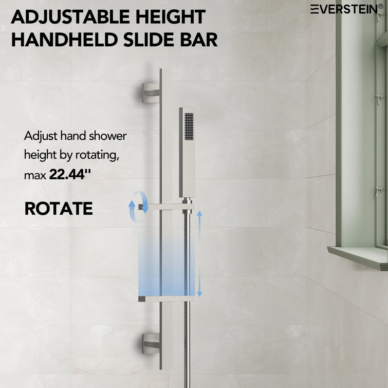 DualJetSpa 16" & 6" Brushed Nickel Dual Shower Head System with Body Jets