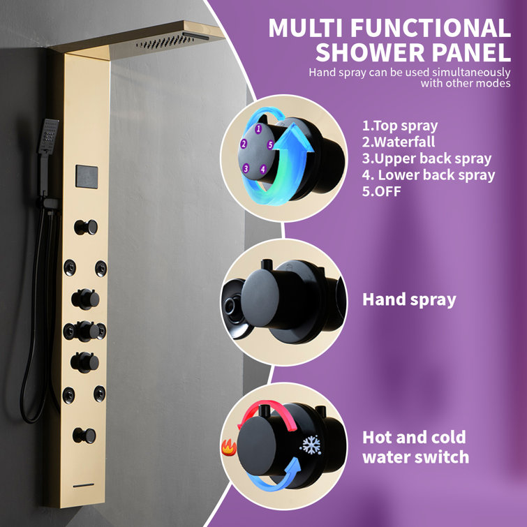 57.99'' Shower Panel with Fixed Shower Head