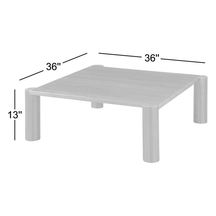 Post 36'' Natural White Oak Solid Wood Low-Slung Coffee Table