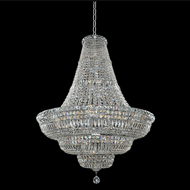 Betti 36-Inch Chrome and Crystal Empire Chandelier