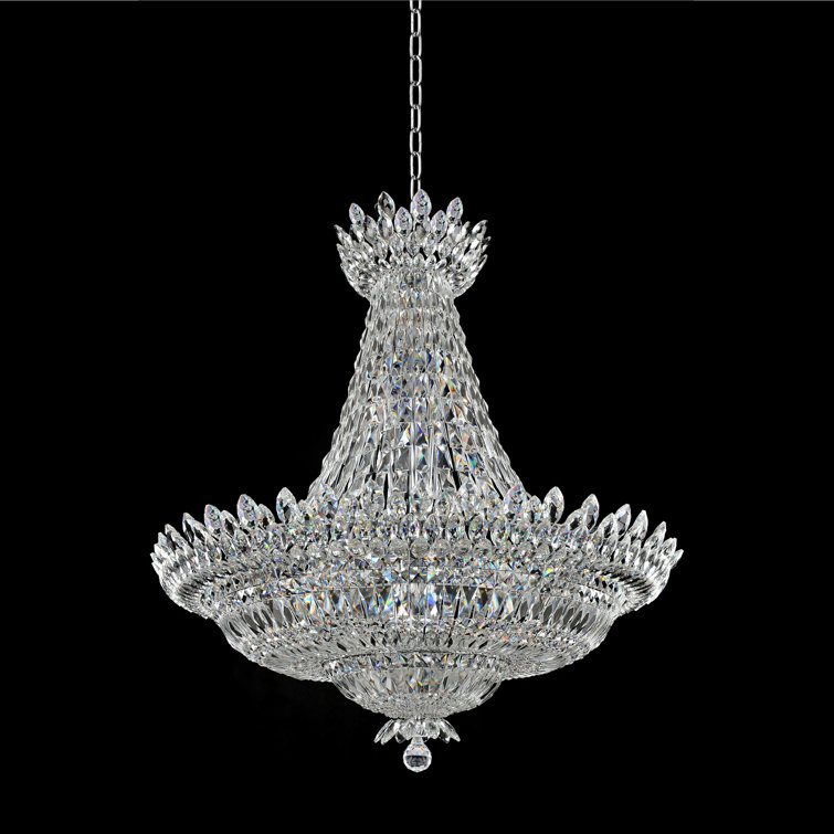 Belluno 40-Inch Chrome Crystal Empire Chandelier