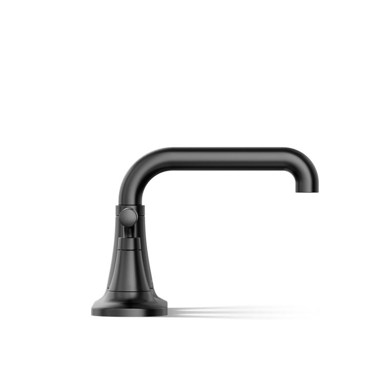 Matte Black Two-Handle Centerset Bathroom Faucet