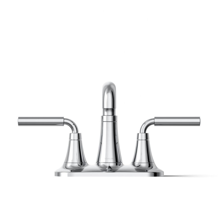 Sleek Polished Chrome Centerset Bathroom Faucet with Dual Lever Handles