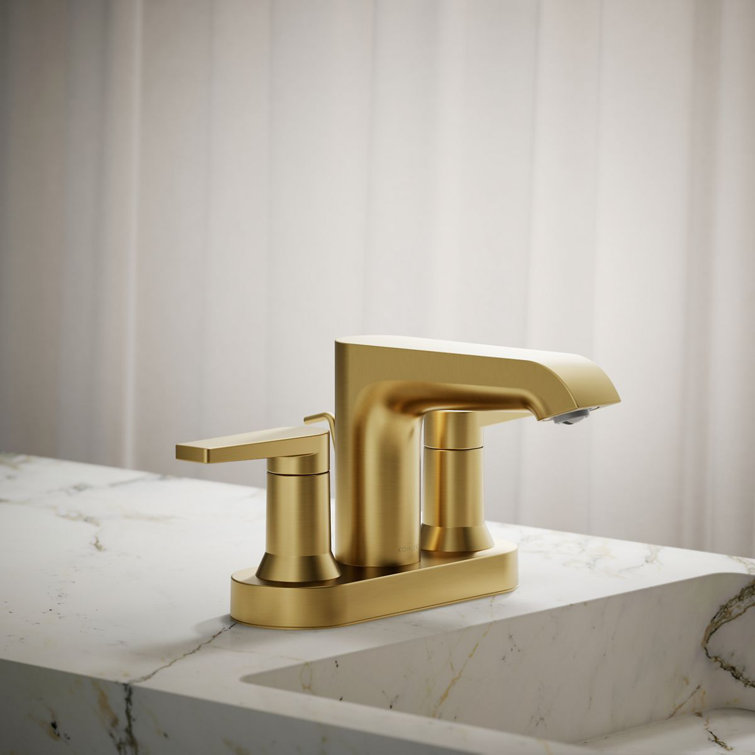 Hint Vibrant Brushed Moderne Brass Centerset Bathroom Faucet